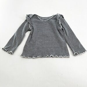 Tea‎ Collection Striped Top 9-12 Months Long Sleeve Ruffle Trim